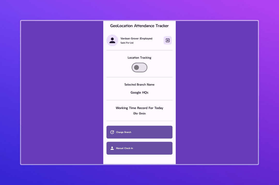Geolocation Attendance Tracker